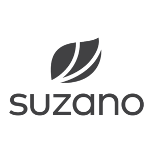 Logo do nosso cliente Suzano em cinza.
