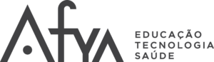 Logo do nosso cliente Afya em cinza.